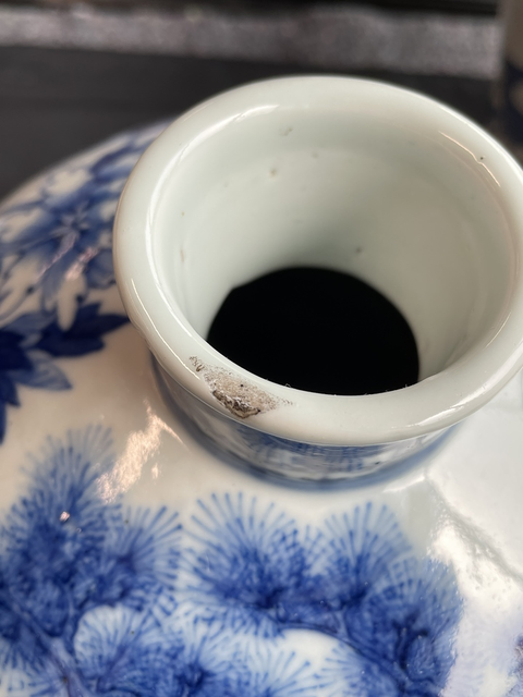 古玩陶瓷花鳥紋青花梅瓶真品鑒賞圖