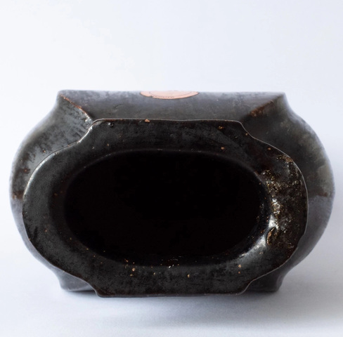 古玩陶瓷清代中晚期鐵銹釉瓶真品鑒賞圖