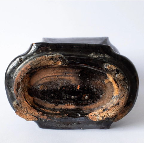 古玩陶瓷清代中晚期鐵銹釉瓶真品鑒賞圖