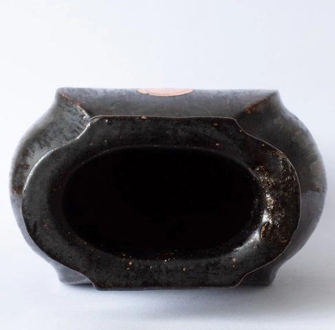 古玩陶瓷清代中晚期鐵銹釉瓶真品鑒賞圖