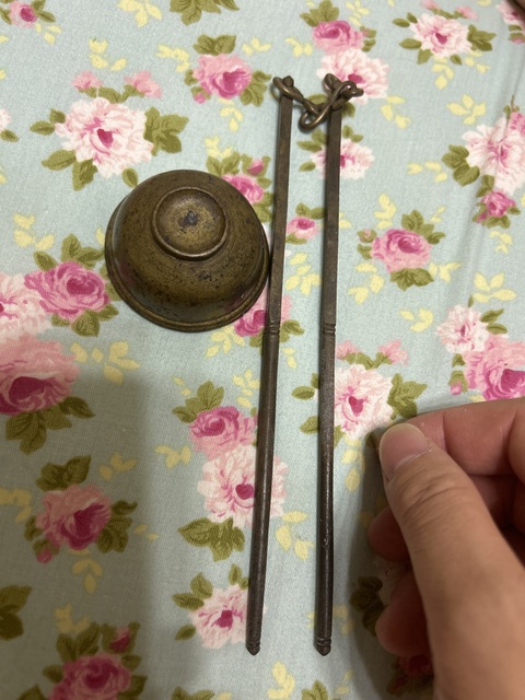 古玩銅器銅杯筷真品鑒賞圖