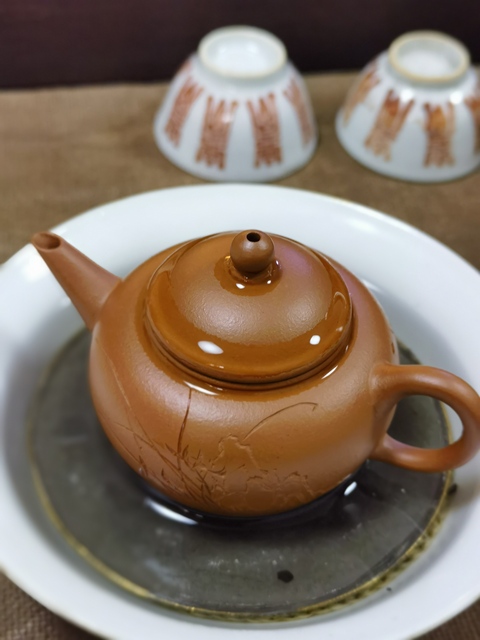 古玩雜項朱泥水平壺真品鑒賞圖