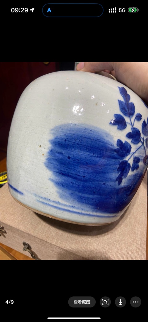 古玩陶瓷牡丹紋青花罐真品鑒賞圖