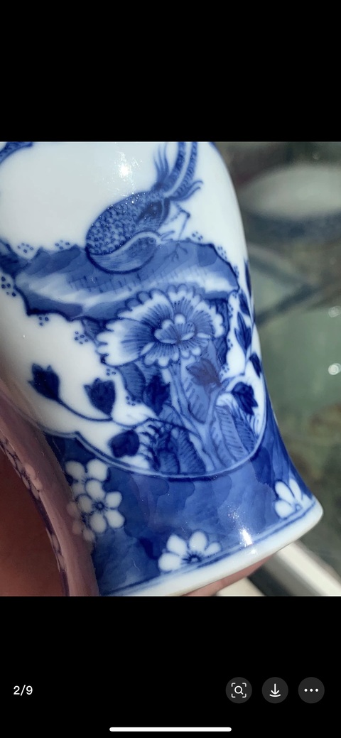古玩陶瓷花鳥紋青花瓶真品鑒賞圖