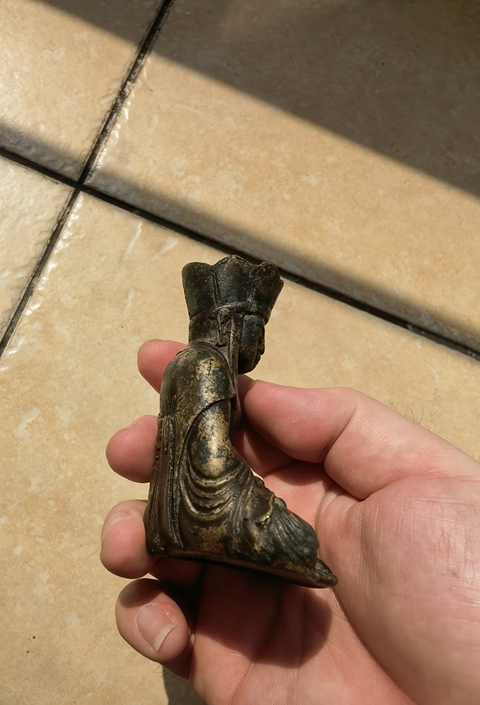 古玩銅器地藏菩薩真品鑒賞圖