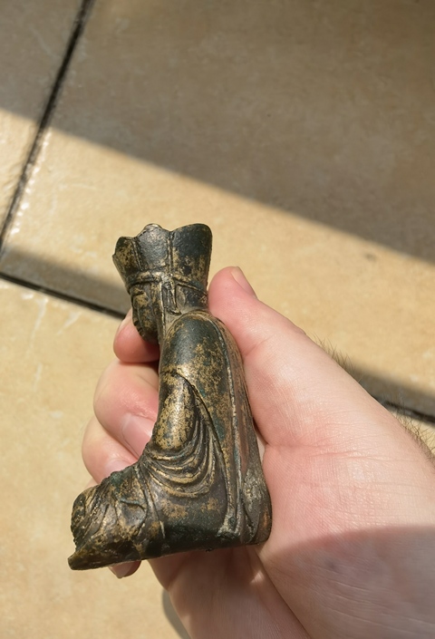 古玩銅器地藏菩薩真品鑒賞圖