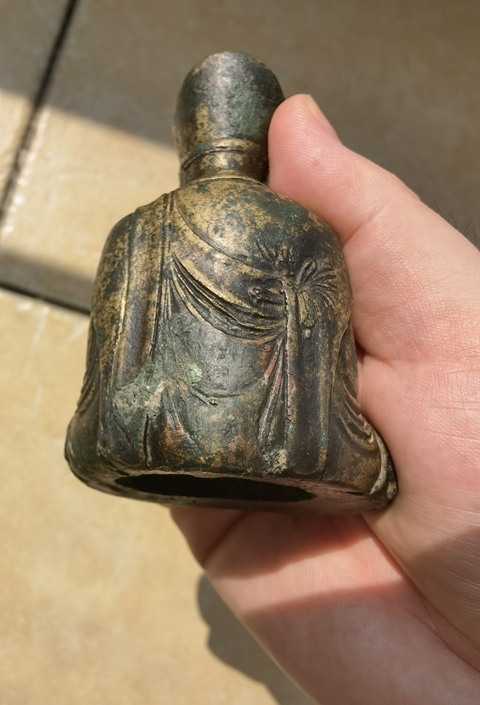 古玩銅器地藏菩薩真品鑒賞圖