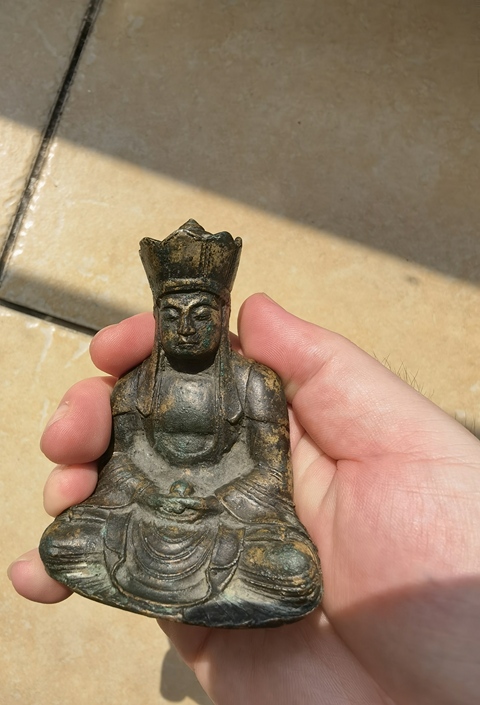 古玩銅器地藏菩薩真品鑒賞圖