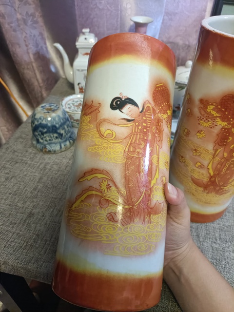 古玩陶瓷粉彩天女散花帽筒拍賣,當前價格4888元
