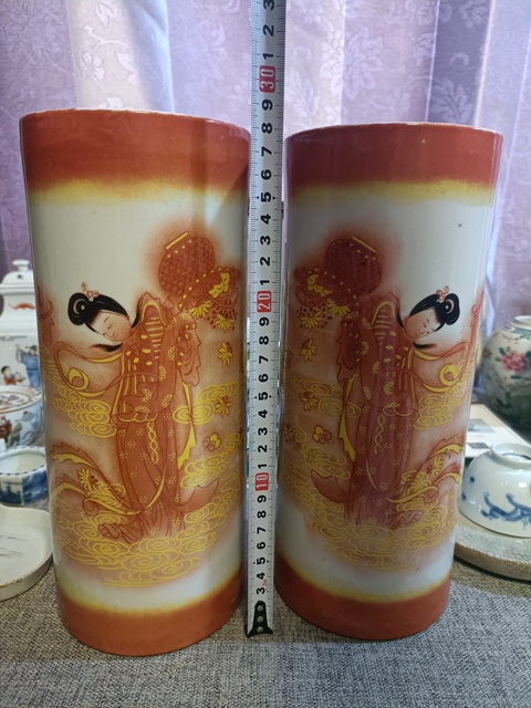 古玩陶瓷粉彩天女散花帽筒拍賣,當前價格4888元