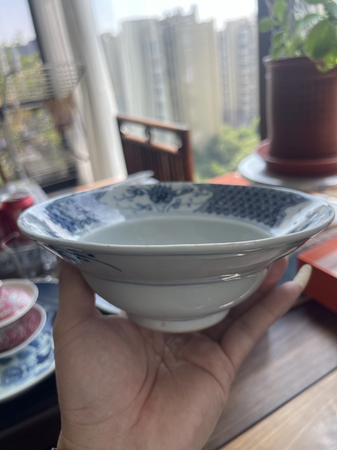 古玩陶瓷青花折腰碗真品鑒賞圖