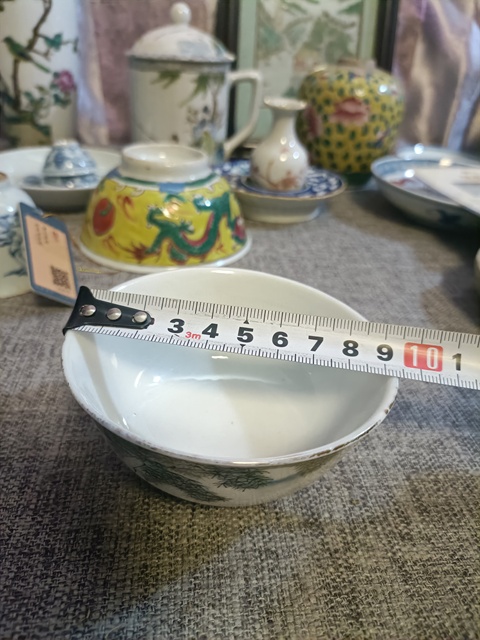古玩陶瓷民國淺絳彩風格人物詩文茶碗拍賣，當前價格3888元