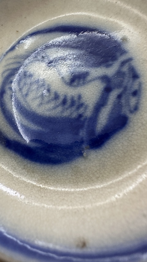 古玩陶瓷青花仙鶴紋盤真品鑒賞圖