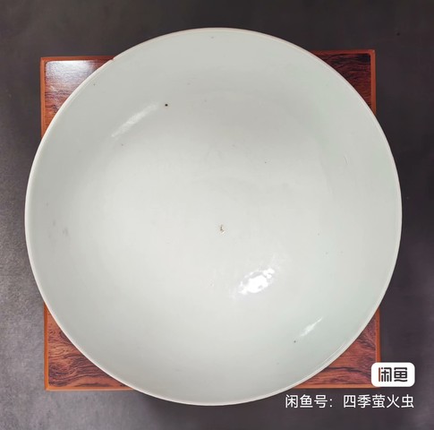 古玩陶瓷青花淡描花卉紋碗，模糊，偏老真品鑒賞圖