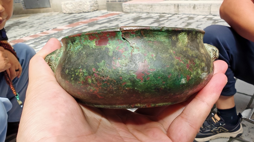 古玩銅器清代天雞耳爐真品鑒賞圖