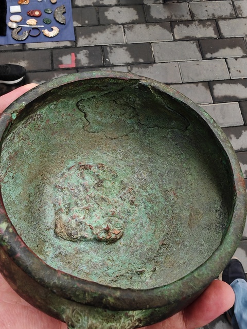 古玩銅器清代天雞耳爐真品鑒賞圖