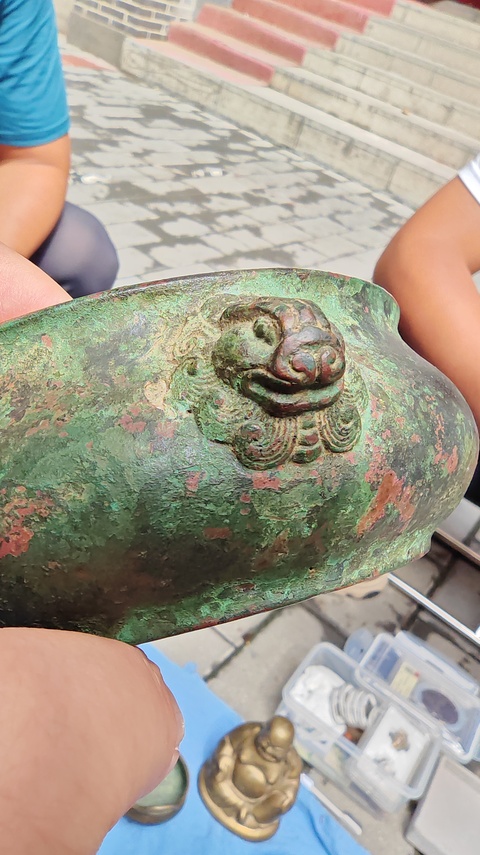 古玩銅器清代天雞耳爐真品鑒賞圖