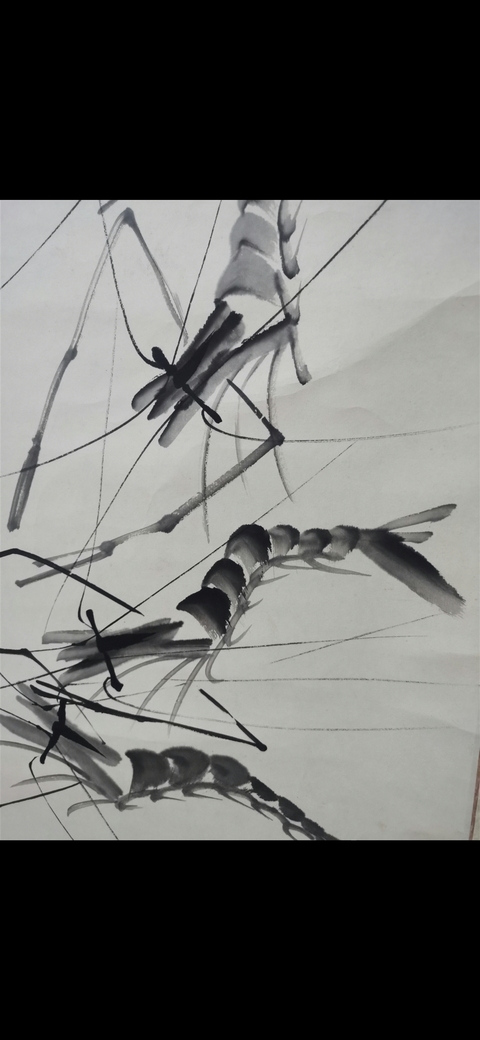 古玩字畫群蝦圖真品鑒賞圖
