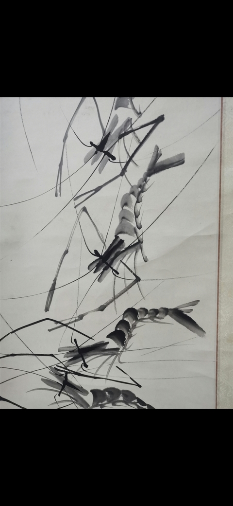 古玩字畫群蝦圖真品鑒賞圖