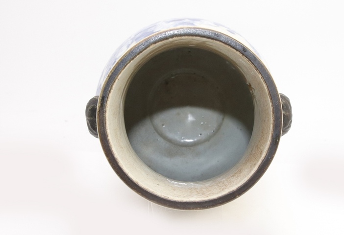 古玩陶瓷哥釉青花人物故事象耳尊真品鑒賞圖