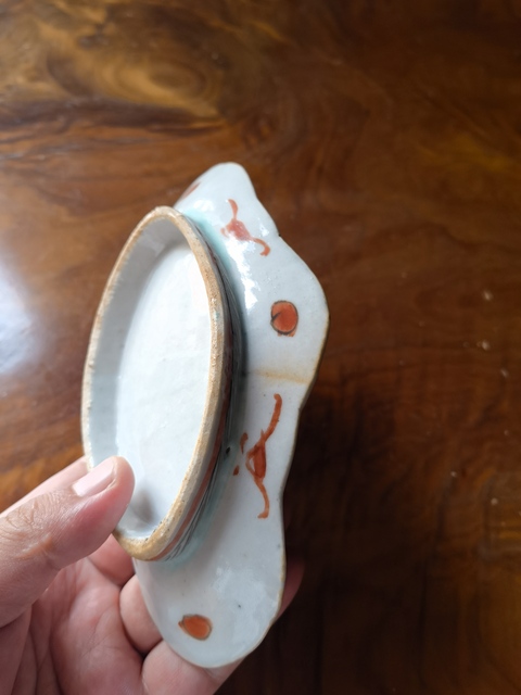 古玩陶瓷晚清花卉紋粉彩海棠盤拍賣，當前價格399元