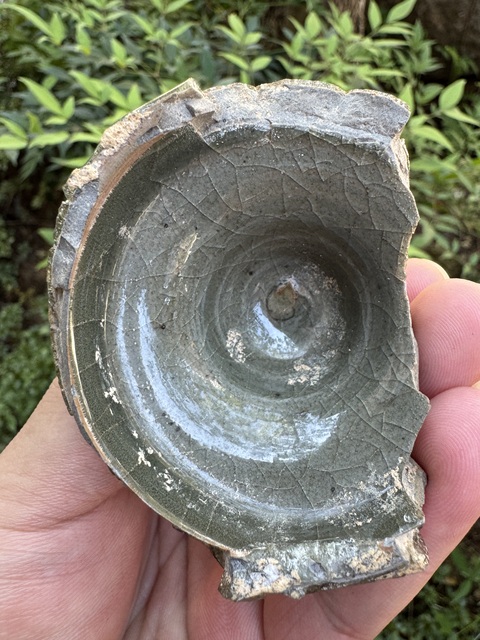 古玩陶瓷龍泉窯青釉標本真品鑒賞圖