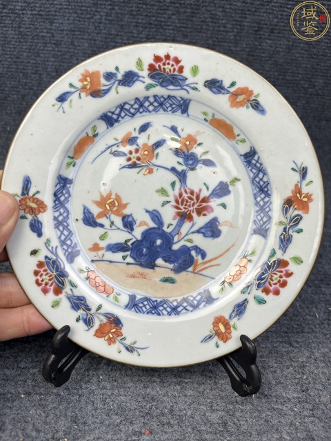 古玩陶瓷雍正青花粉彩盤真品鑒賞圖