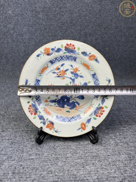 古玩陶瓷雍正青花粉彩盤真品鑒賞圖