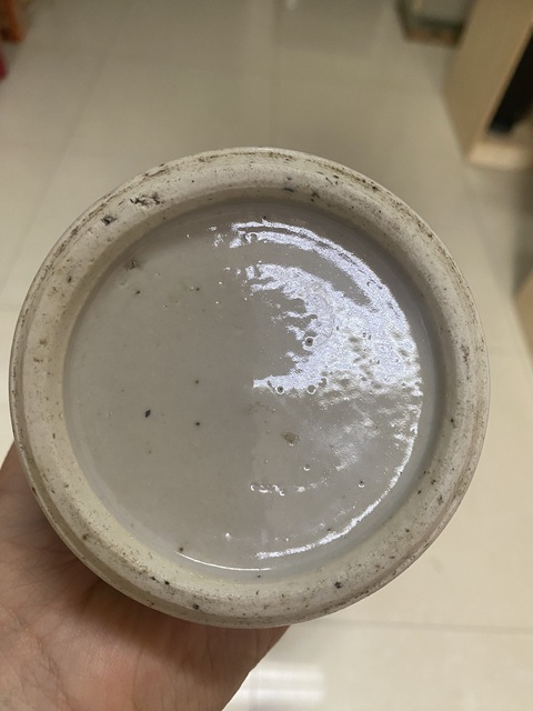 古玩陶瓷灑藍釉雞腿瓶真品鑒賞圖