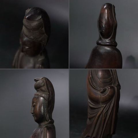 古玩雜項木雕觀音真品鑒賞圖