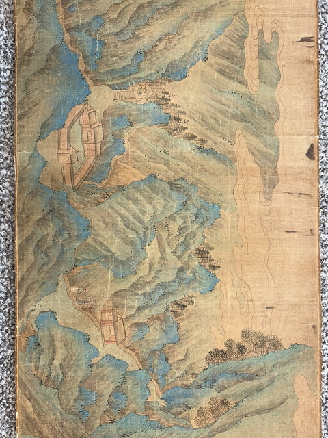 古玩字畫文徵明款山水長卷真品鑒賞圖