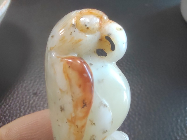 古玩玉器和田玉鳥形掛件真品鑒賞圖