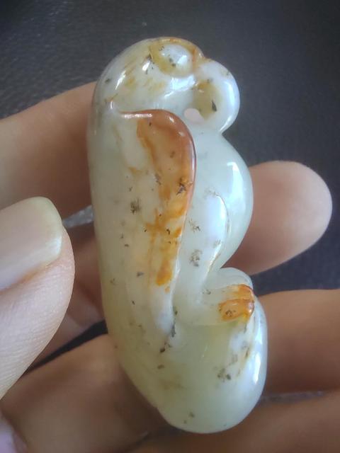 古玩玉器和田玉鳥形掛件真品鑒賞圖