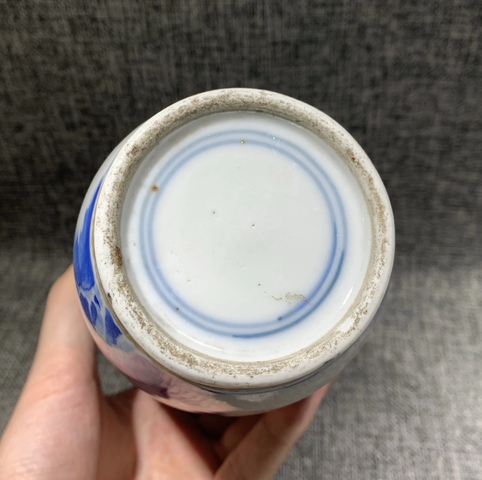 古玩陶瓷青花月影梅棒槌瓶真品鑒賞圖