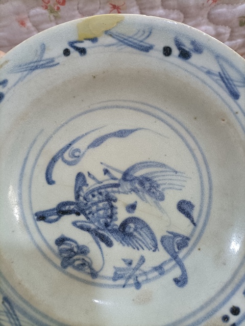 古玩陶瓷青花麒麟望月圖折沿盤拍賣，當(dāng)前價格700元