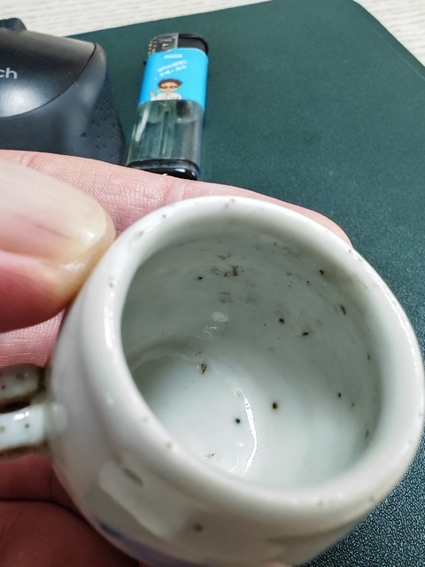 古玩陶瓷山水紋青花鳥食罐真品鑒賞圖