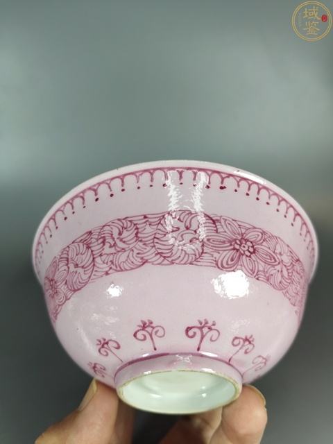 古玩陶瓷胭脂紅釉胭脂紅彩碗真品鑒賞圖