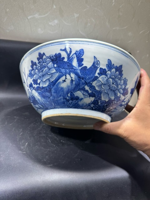 古玩陶瓷青花花鳥(niǎo)紋墩式碗拍賣(mài),當(dāng)前價(jià)格5800元