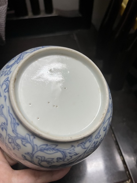 古玩陶瓷清嘉慶花卉紋青花缸拍賣,當前價格999元