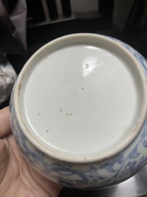 古玩陶瓷清嘉慶花卉紋青花缸拍賣,當前價格999元