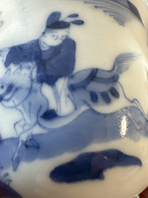 古玩陶瓷日本江戶人物故事紋仰鐘杯真品鑒賞圖