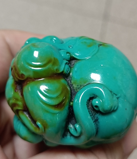古玩玉器大象把件真品鑒賞圖