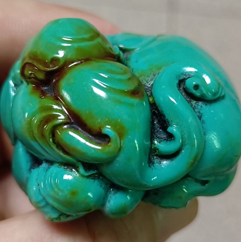 古玩玉器大象把件真品鑒賞圖