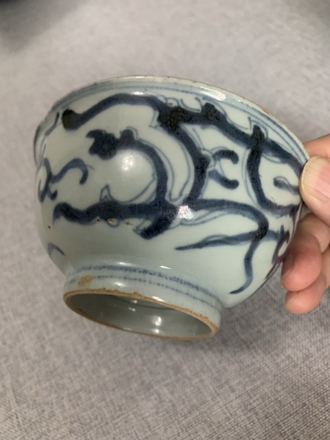 古玩陶瓷清雍正 青花夔龍紋茶碗拍賣,當前價格2200元