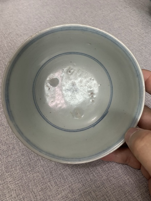 古玩陶瓷清雍正 青花夔龍紋茶碗拍賣,當前價格2200元