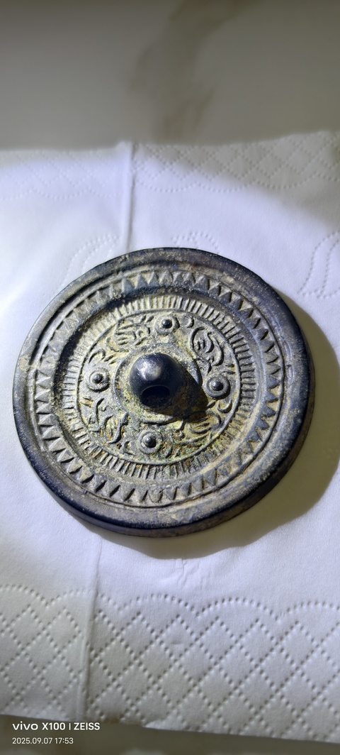 古玩銅器宋仿漢禽鳥鏡真品鑒賞圖