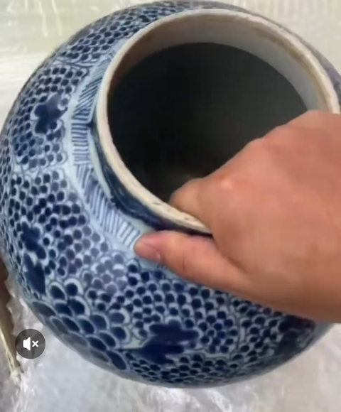 古玩陶瓷青花鳳紋將軍罐真品鑒賞圖