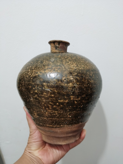 古玩陶瓷褐釉梅瓶真品鑒賞圖