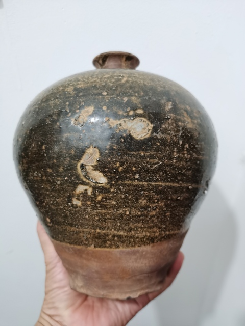 古玩陶瓷褐釉梅瓶真品鑒賞圖