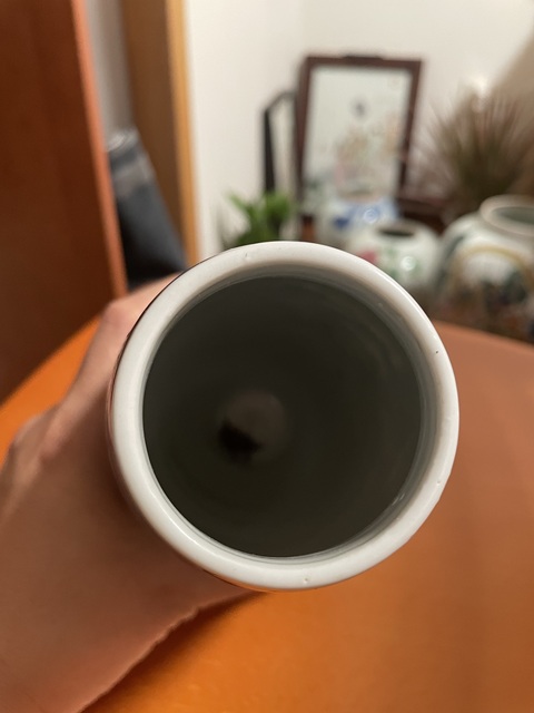 古玩陶瓷青花冰梅圖橄欖瓶真品鑒賞圖